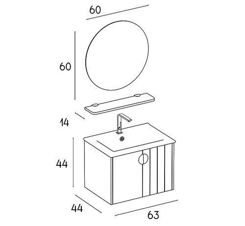 PVC vanity cabinet model D-6021